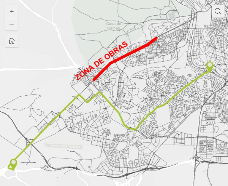 obras por el soterramiento de la A5